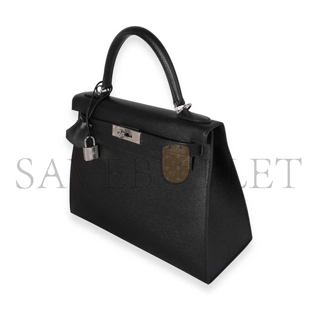 HERMÈS BLACK EPSOM SELLIER KELLY 28 (28*22*10cm)